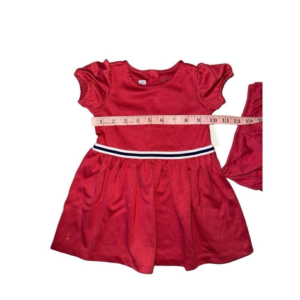 Ralph Lauren Baby Girl Red Cotton Jersey Dress Size 12M - Picture 8 of 10